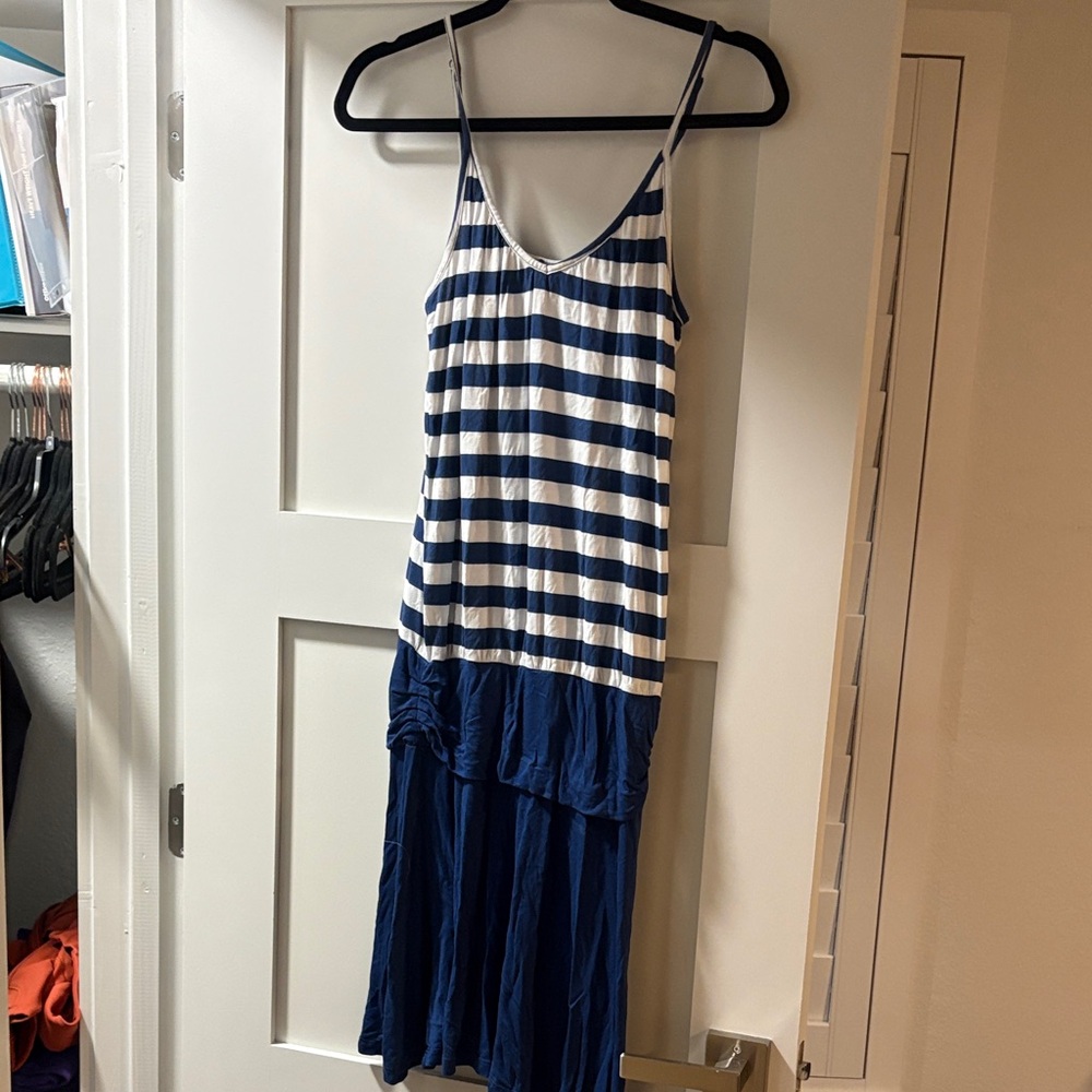 Striped Blue and White Maxi Dress